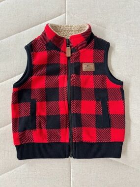 | Carter’s | Red & Black Buffalo Plaid Vest Baby size 9 months